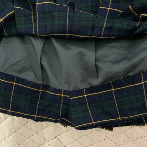 Aay ou ag brand blue green plaid, pleated, skater, School Girl, Skort, xsmall - Picture 8 of 8